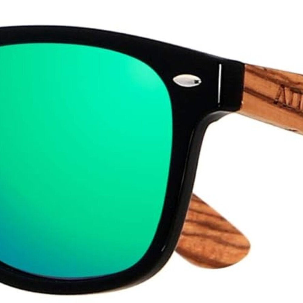 Wood Sunglasses Polarized for Men Women Uv Protection Wooden Bamboo Frame Mirror